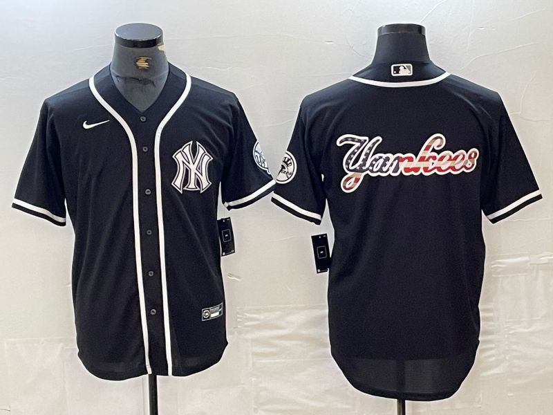 Men New York Yankees Blank Black Second generation joint name Nike 2024 MLB Jersey style 4